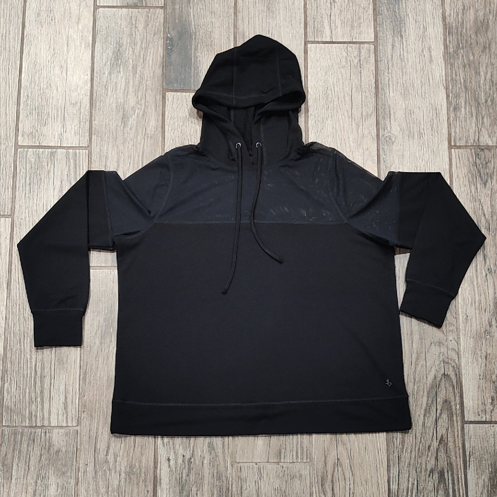 Torrid Active Black Hoodie With Mesh Detail Size 1